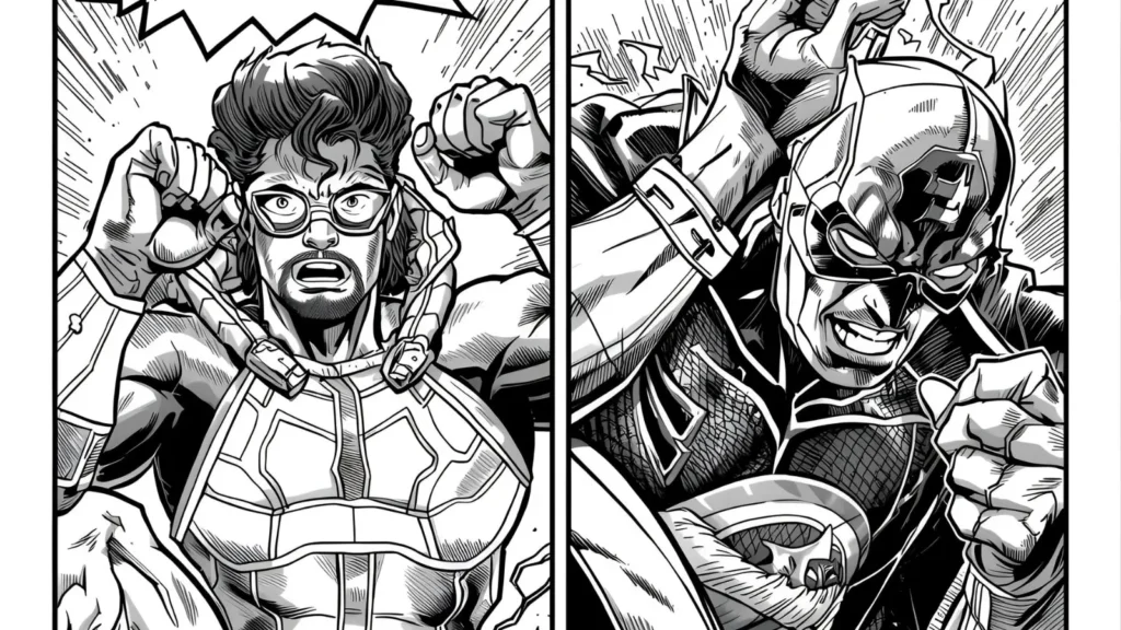 Action Comic Baseball Panels