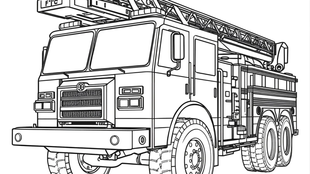 Airport Fire Truck Coloring Pages