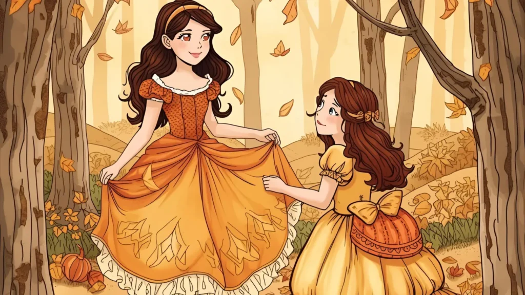 Autumn Princess Coloring Page