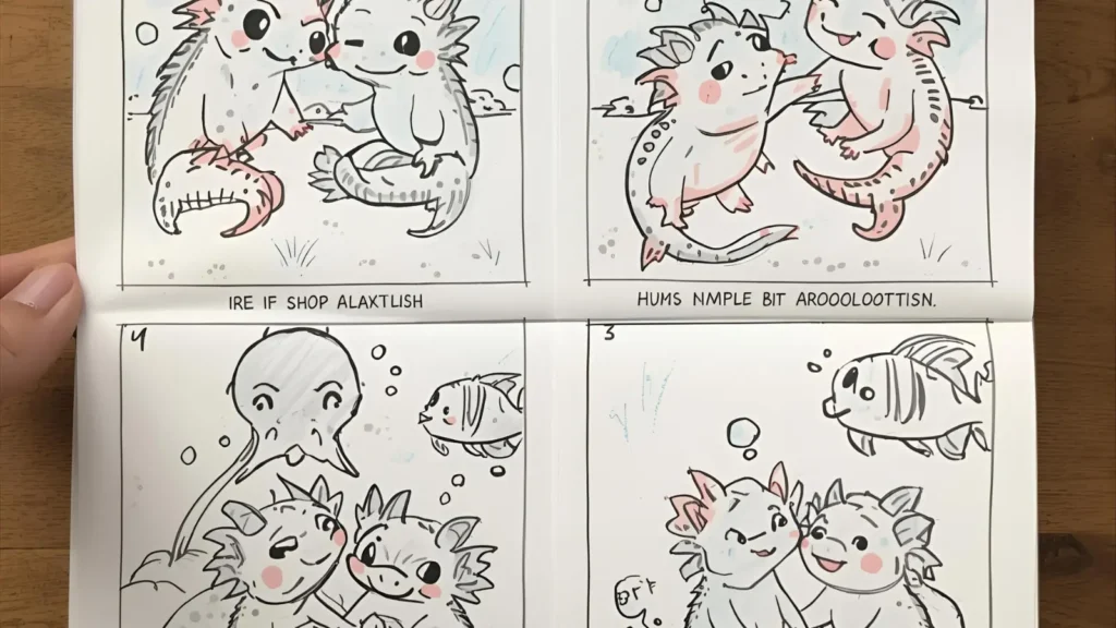 Axolotl With Friends Coloring Pages