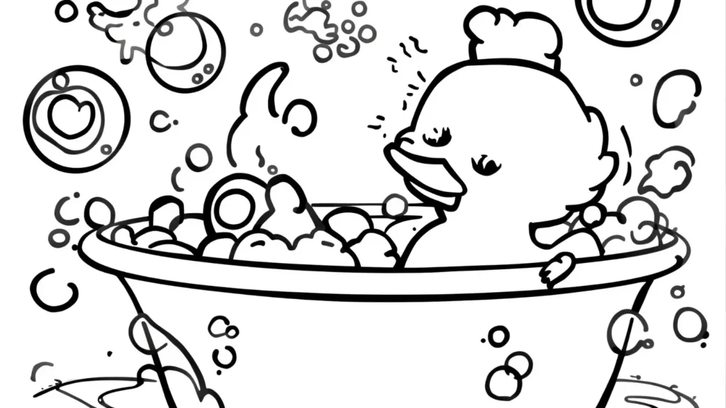 . Baby Bath Time Cocomelon Coloring Pages