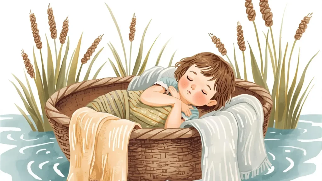 Baby Moses in the Basket Coloring Pages