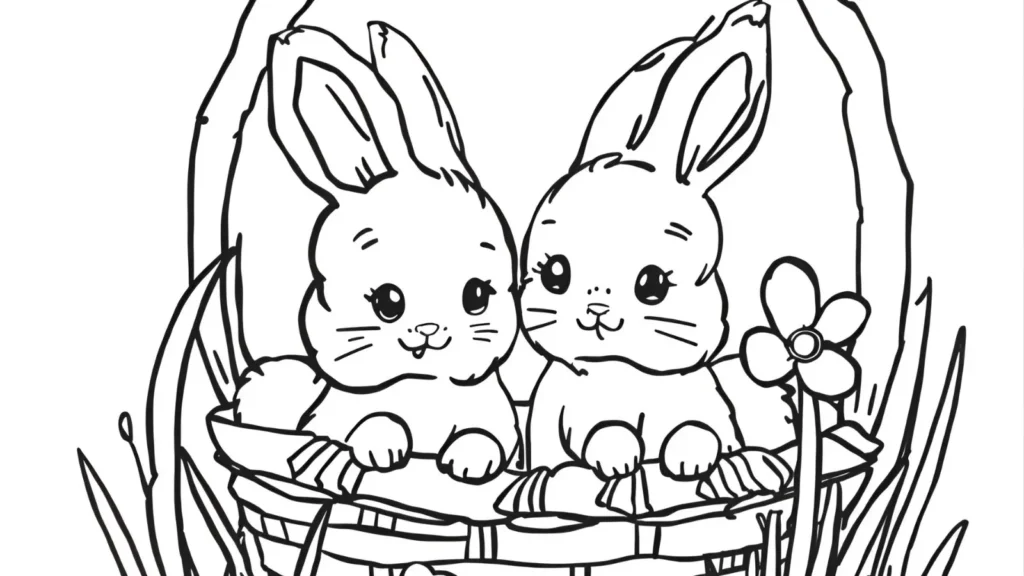 Baby Rabbit Coloring Pages