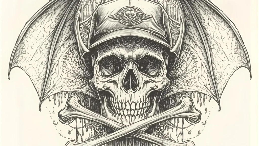 Baseball Bat Crossbones Pirate Style