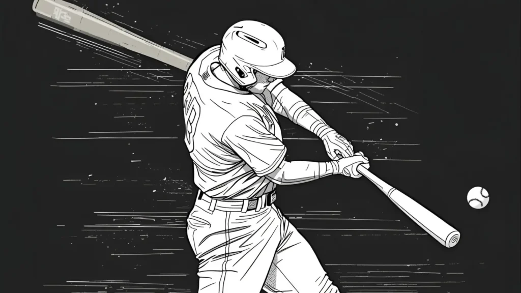 Baseball Player Swinging the Bat