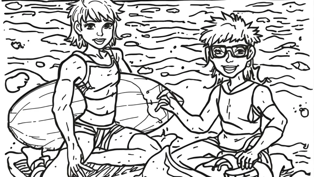 Beach Day Superhero Pages