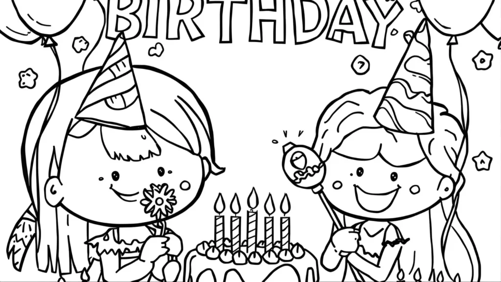 Bluey Birthday Party Coloring Pages