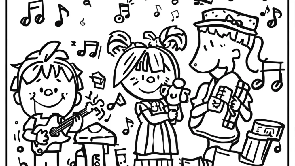 Bluey Music Time Coloring Pages