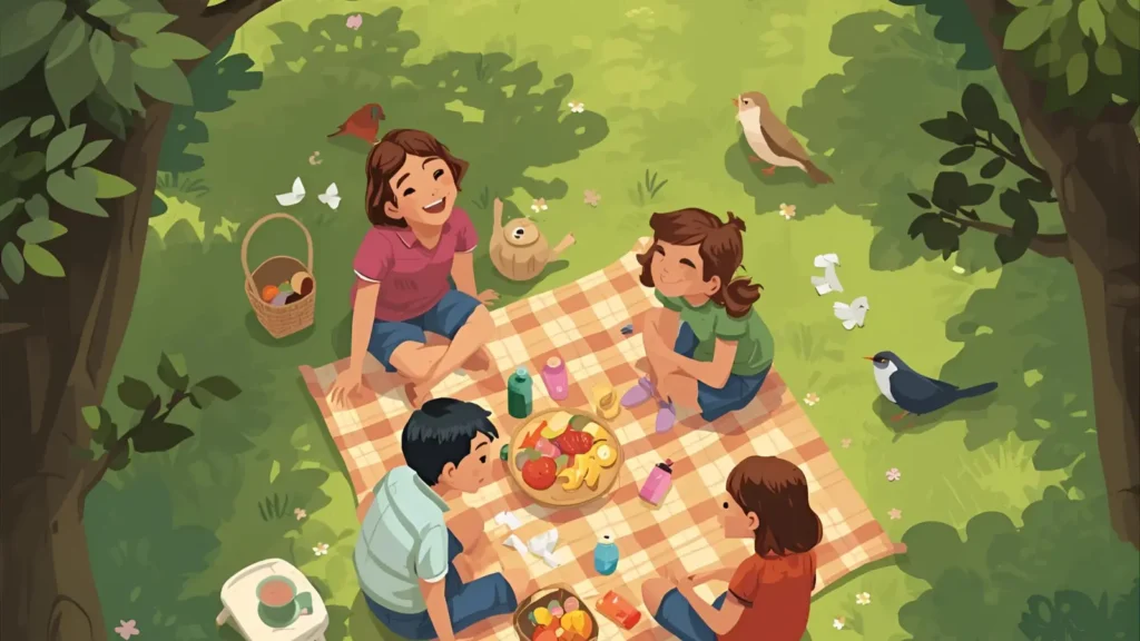 Bluey Picnic Coloring Pages