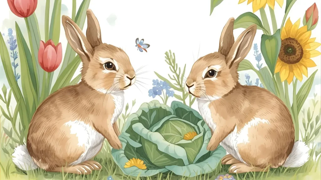 Bunny in the Garden Coloring Pages