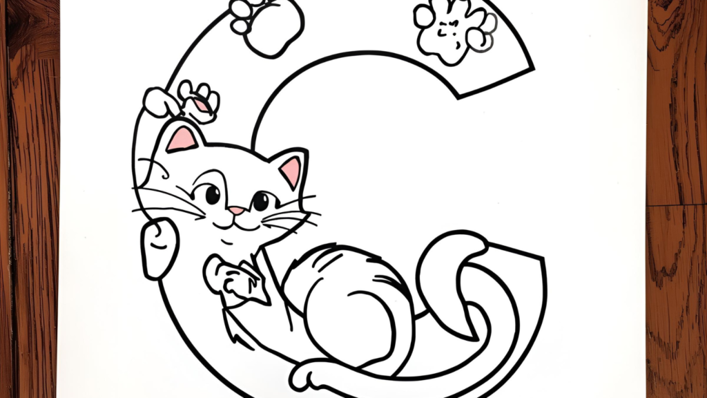 C Is for Cat Alphabet Letters Coloring Pages