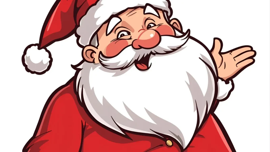 Cartoon Santa Coloring Page