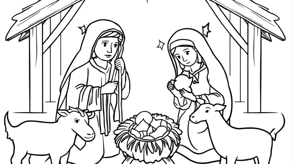 Christam Nativity Coloring Pages
