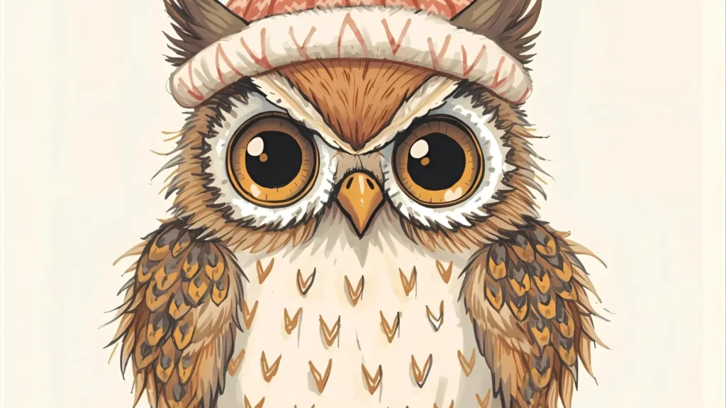 Christam Owl Coloring Pages