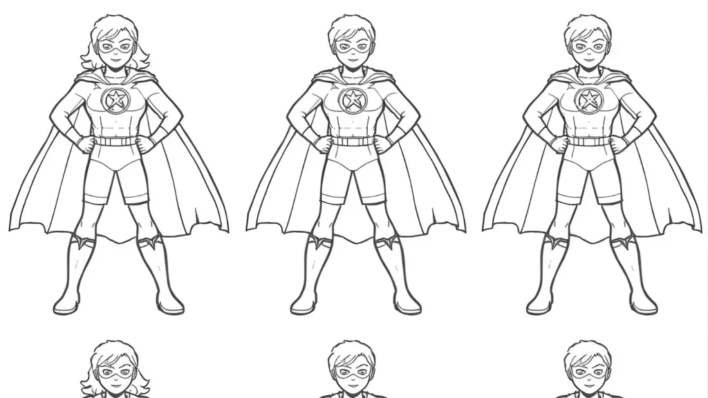 Classic Caped Hero Coloring Pages