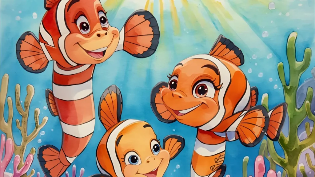 Clownfish Among Coral