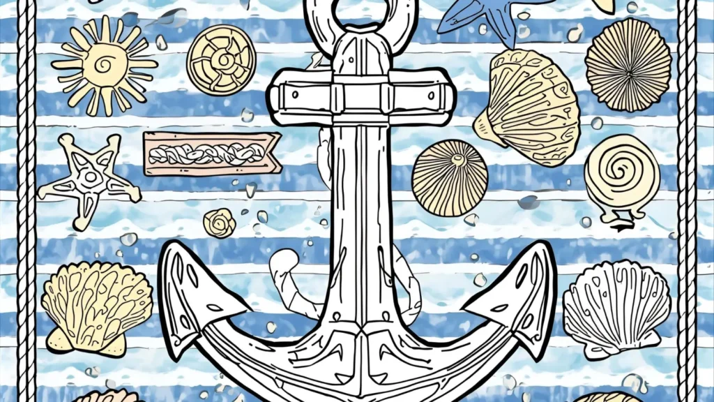 Coastal Preppy Coloring Pages