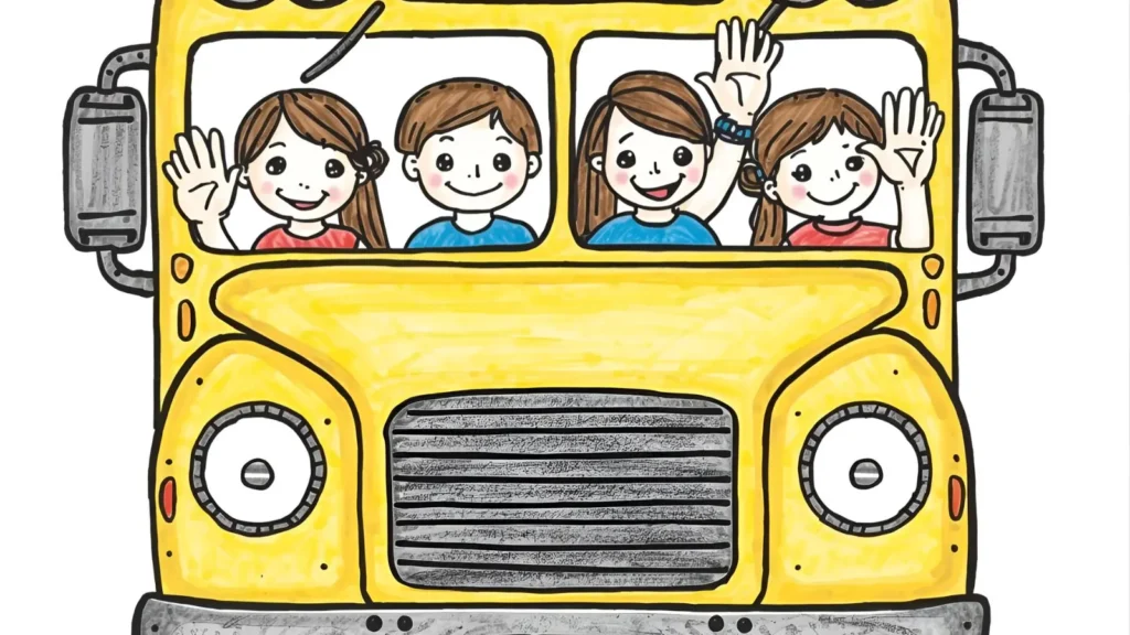. Cocomelon School Bus Coloring Pages