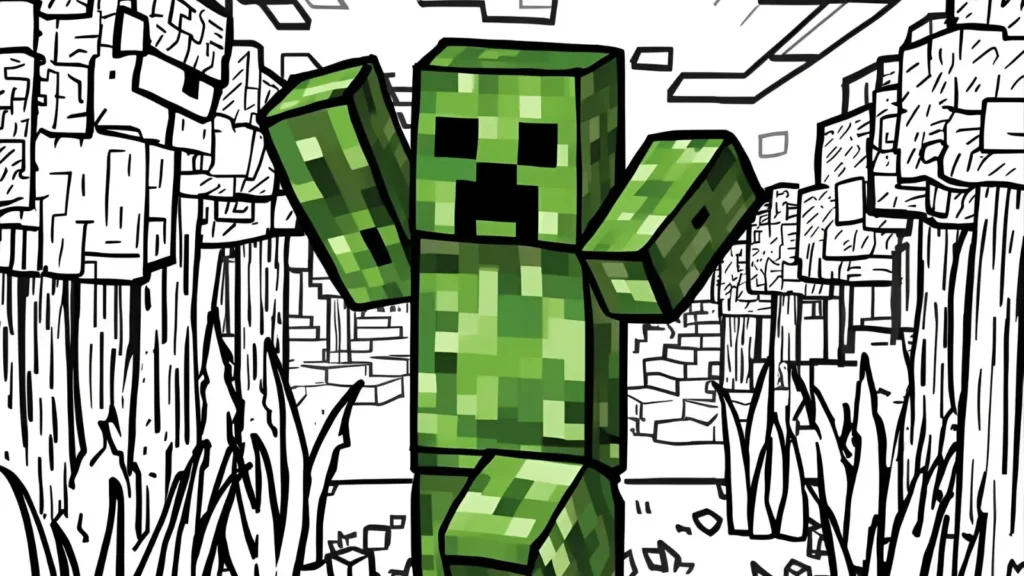Creeper Coloring Pages