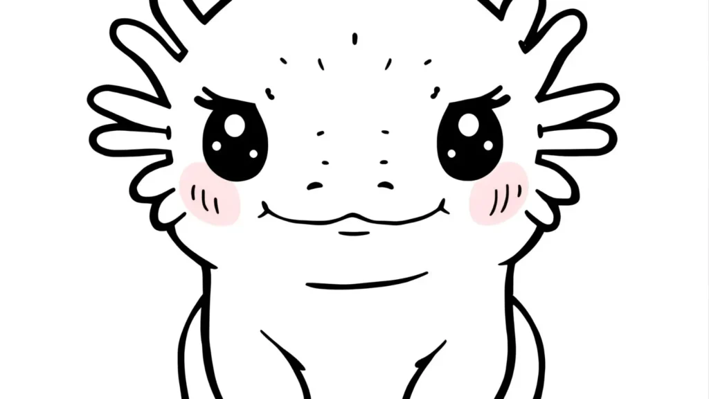 Cute Baby Axolotl Coloring Pages