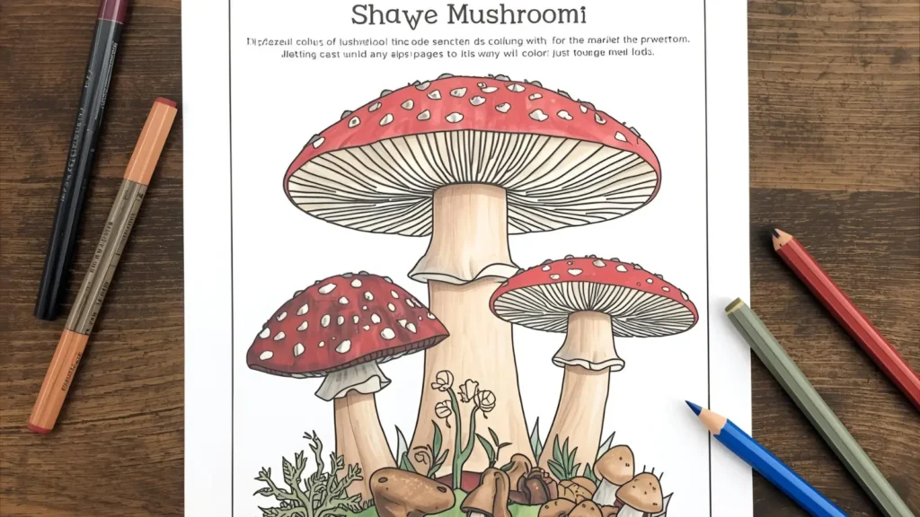Educational Mushroom Coloring Pages