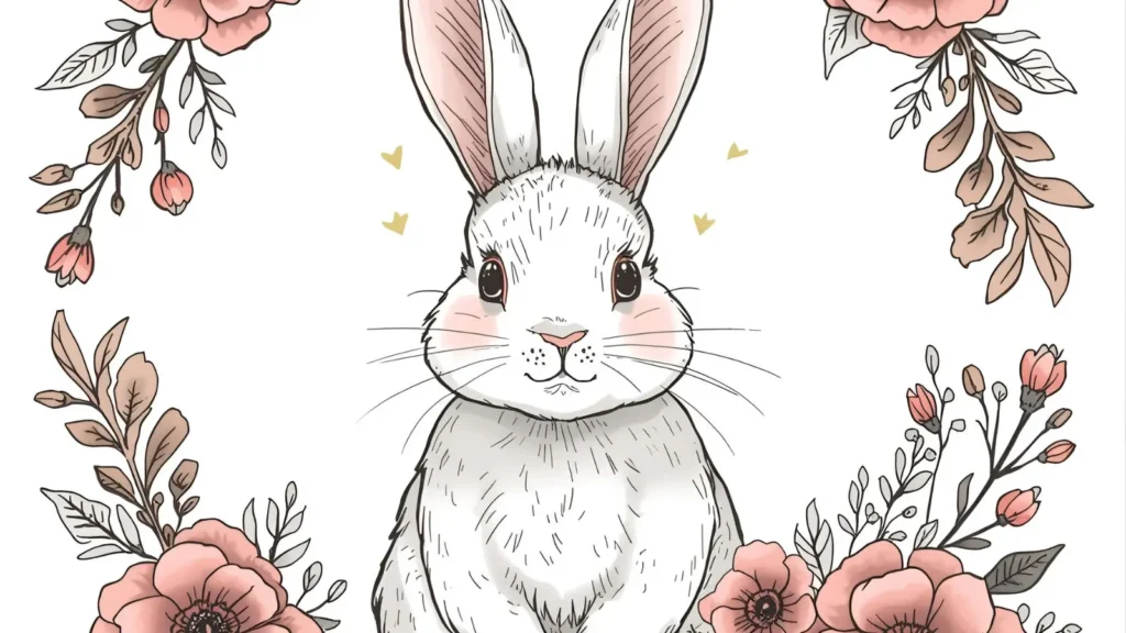 Flower Bunny Coloring Pages
