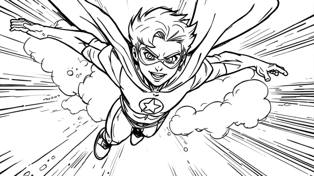 Flying Hero Coloring Pages