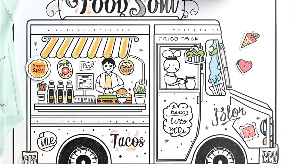 Food Truck Coloring Pages