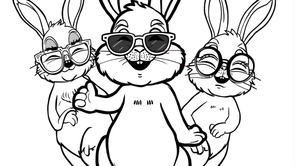Funny Rabbit Coloring Pages
