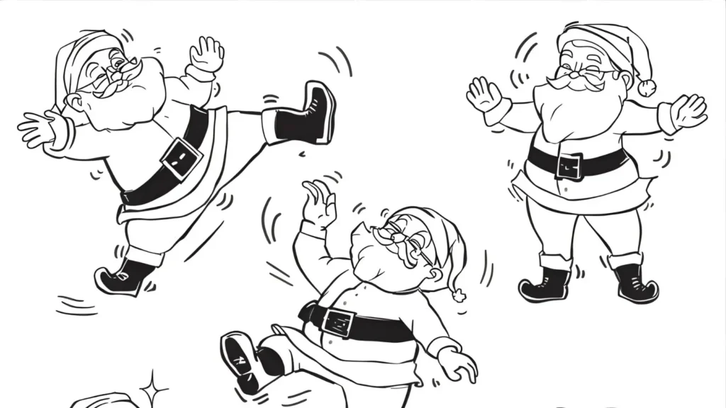 Funny Santa Coloring Pages