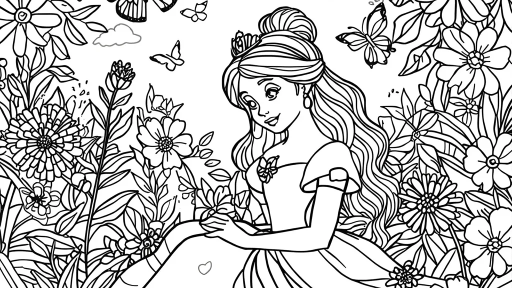 Garden Princess Coloring Page