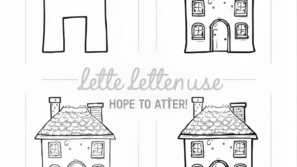 H Is for House Alphabet Letters Coloring Pages