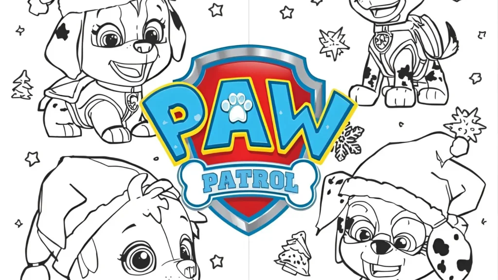 Holiday Paw Patrol Coloring Pages