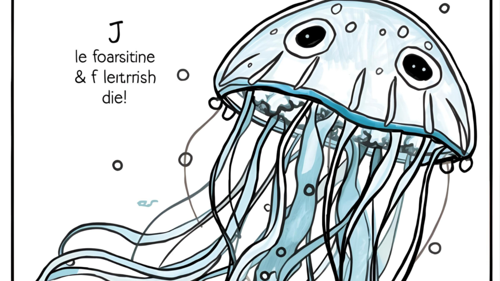 J Is for Jellyfish Alphabet Letters Coloring Pages