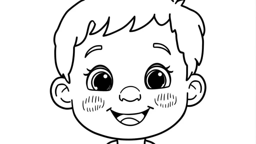 JJ Smiling Cocomelon Coloring Pages
