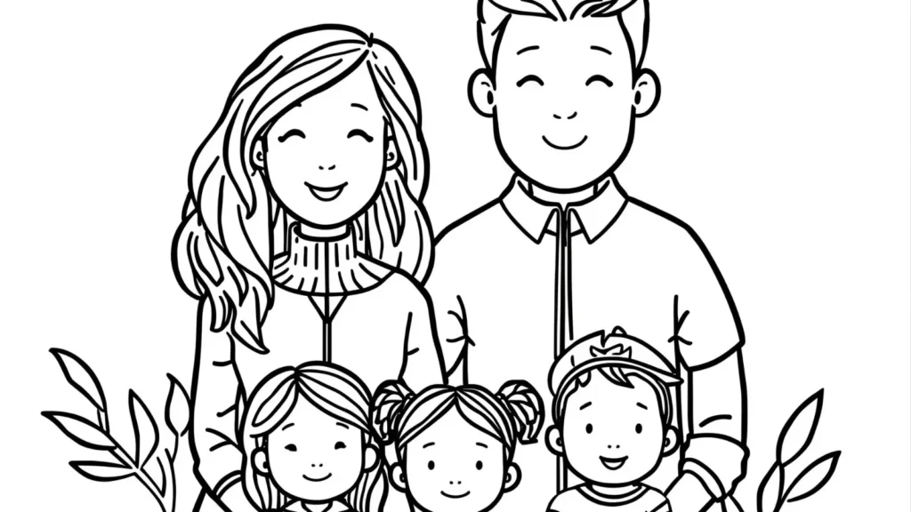 JJ and Family Coloring Pages