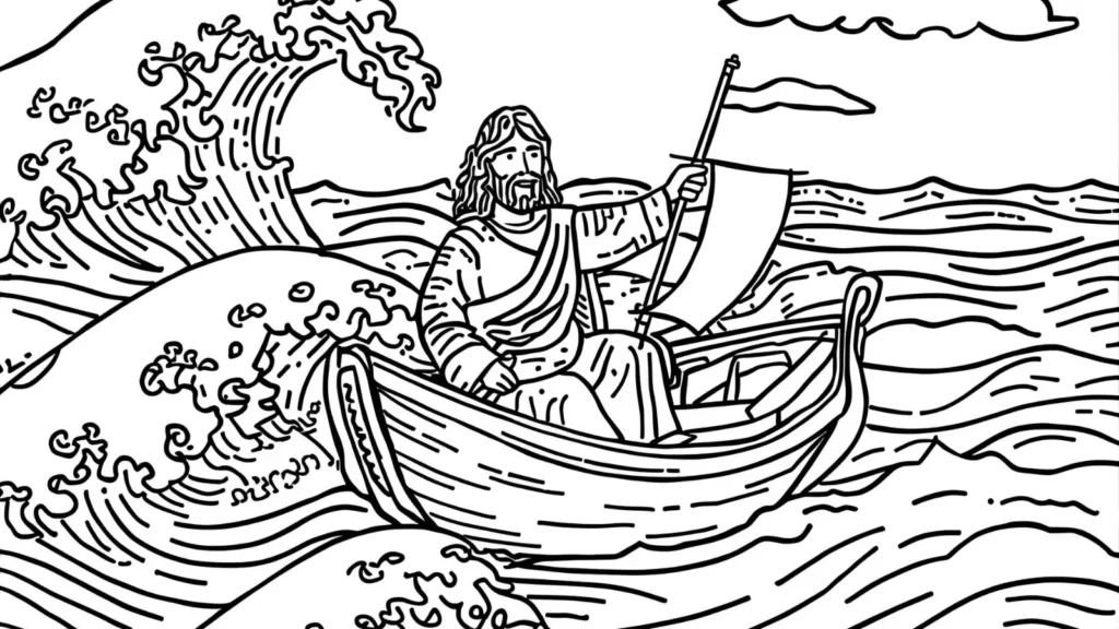 Jesus Walking on Water Coloring Pages