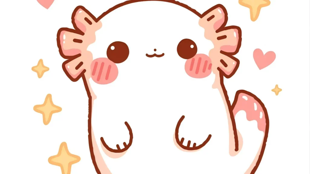 Kawaii Axolotl Coloring Pages