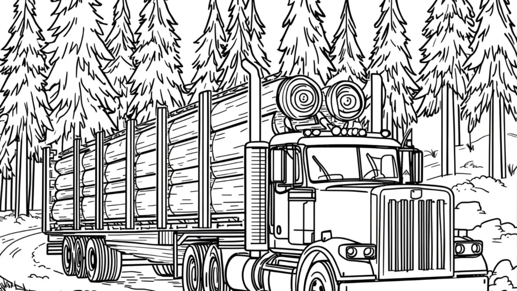 Logging Truck Coloring Pages