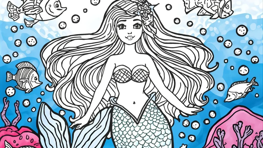 Mermaid Princess Coloring Page