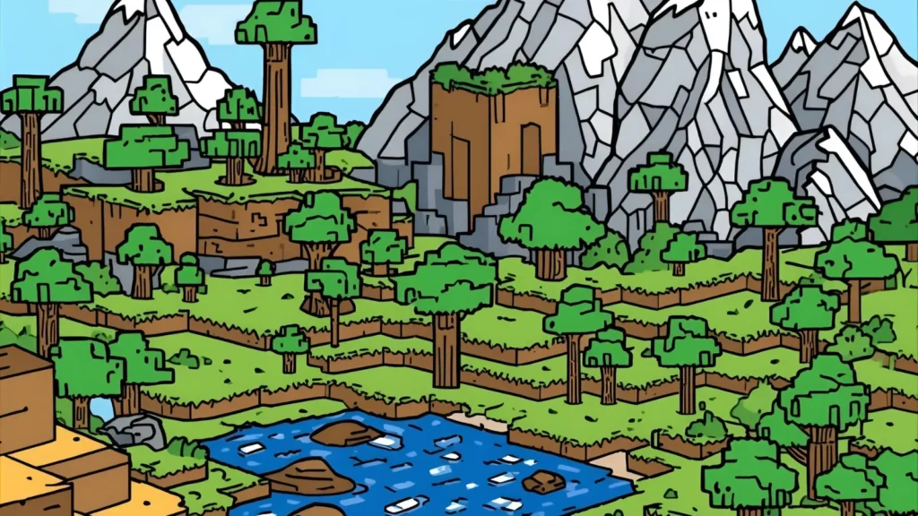 . Minecraft Landscape and Biome Coloring Pages
