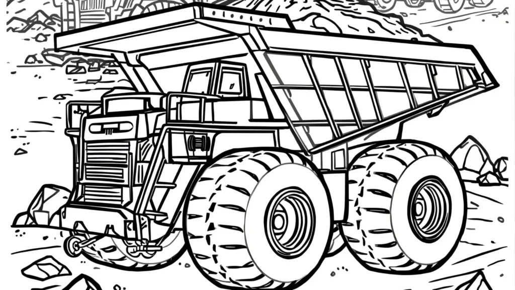 Mining Truck Coloring Pages