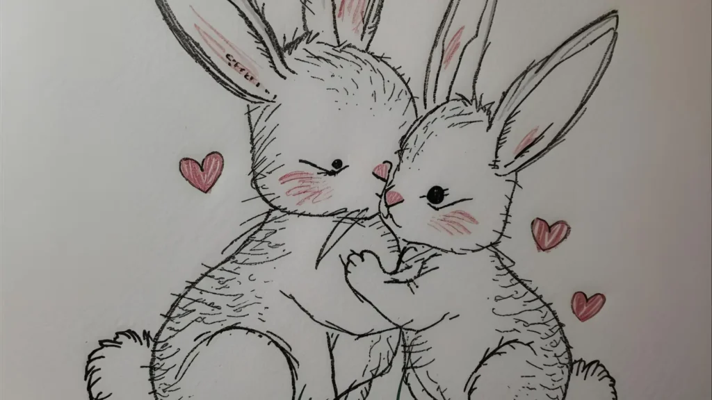 Mother and Baby Bunny Coloring Pages