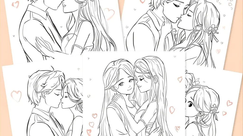 Naruto & Hinata Couple Coloring Pages