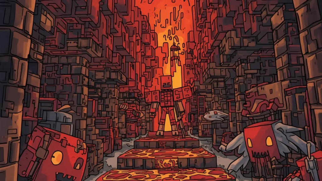 Nether and Lava Scene Coloring Pages