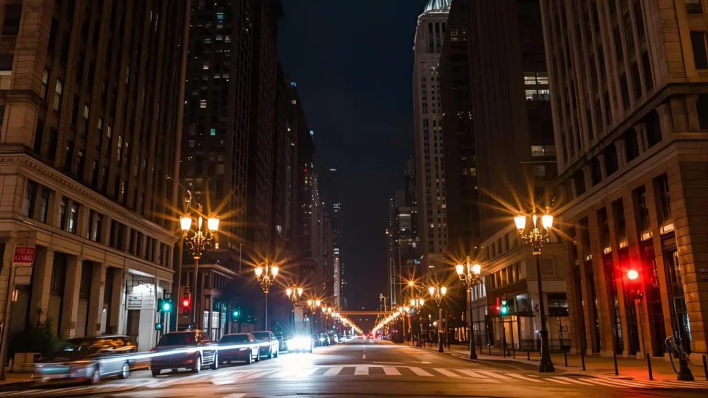 Nighttime Chicago Captions for Instagram