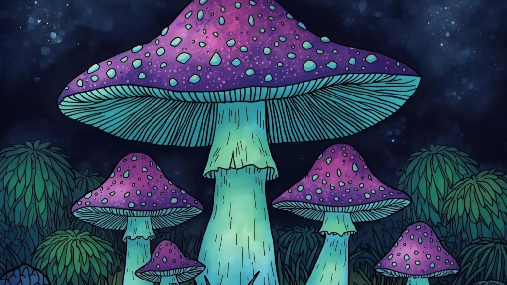 Nighttime Glow Mushroom Pages