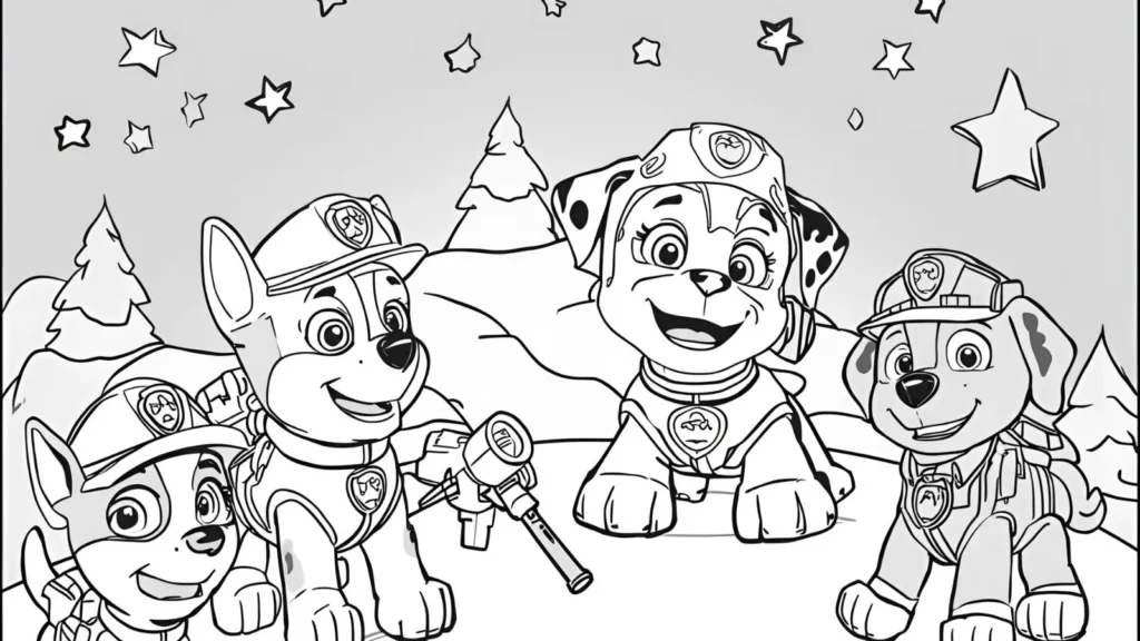 Nighttime Rescue Coloring Pages