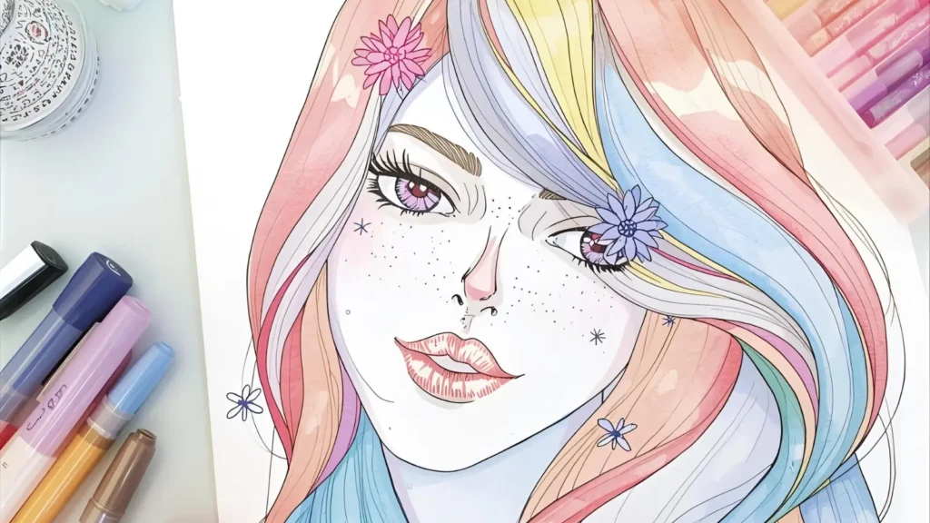 Pastel Preppy Coloring Pages