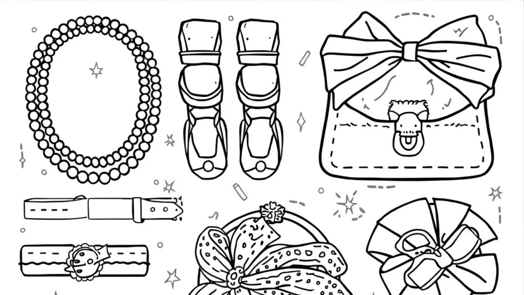 . Preppy Accessories Coloring Pages